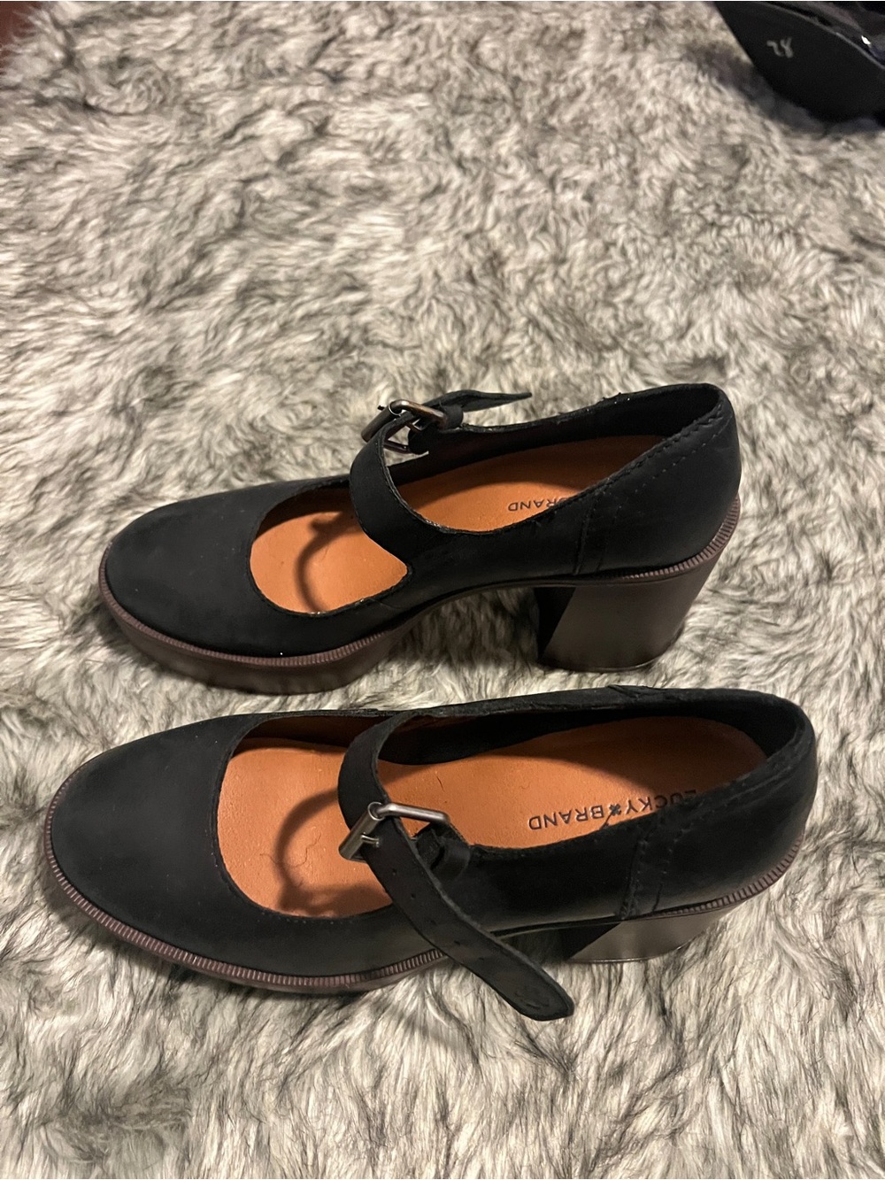 Lucky Brand Black Mary Jane Block Heel Shoes